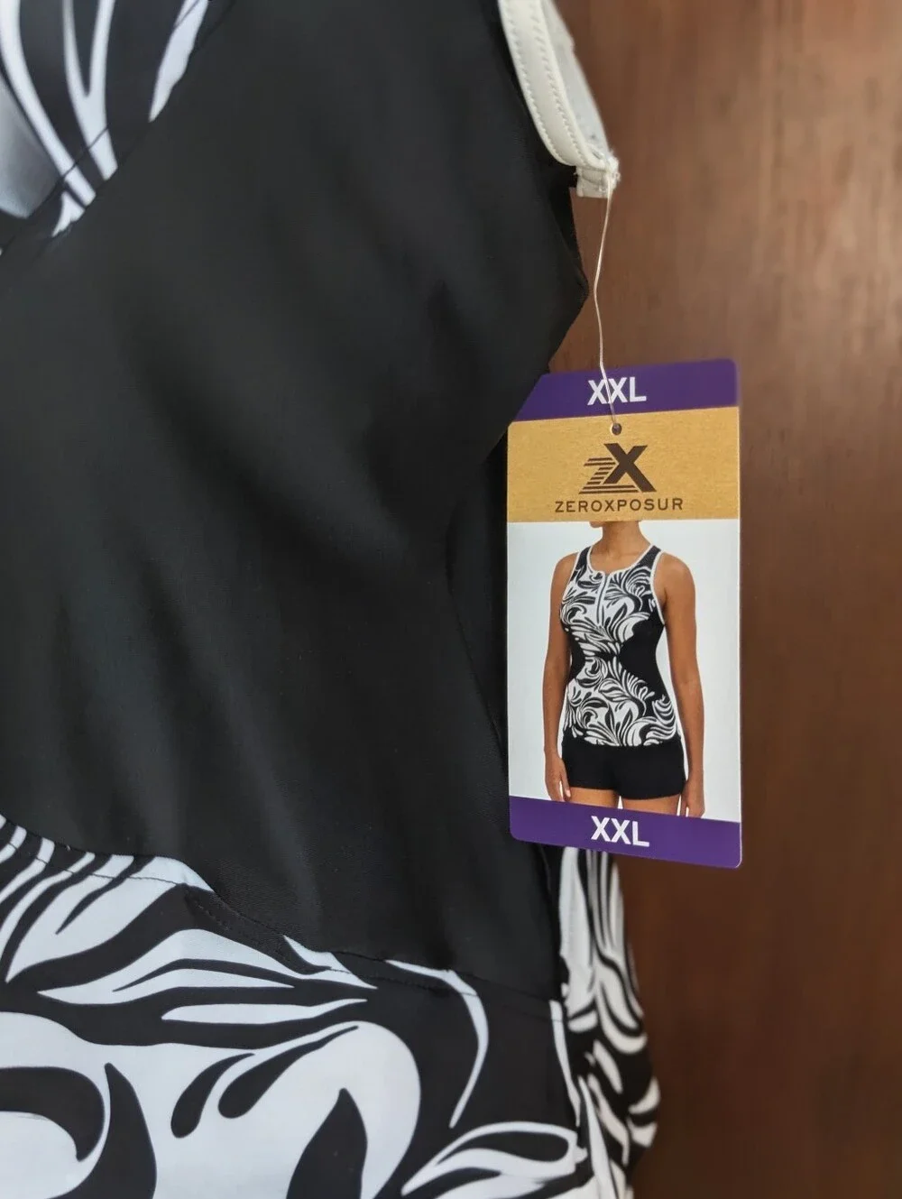 ZeroXposur Black & White Tankini Set NWT